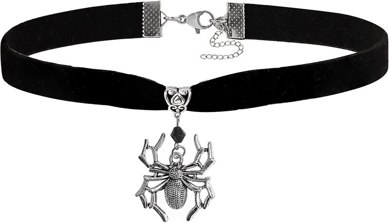 Cicod Gothic Black Velvet Goth Choker Necklace for Women,Cameo Black Choker Crow Skull Pendant Necklace Vintage Collar Skull Necklace Gothic Jewelry - Image 1